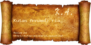 Kutas Annamária névjegykártya
